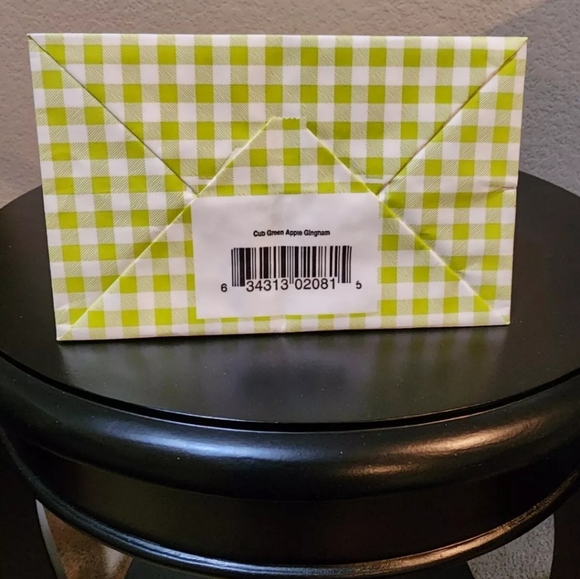 Set of 25 Green Gingham Paper Gift Bags, Medium Size, New - Picture 3 of 3
